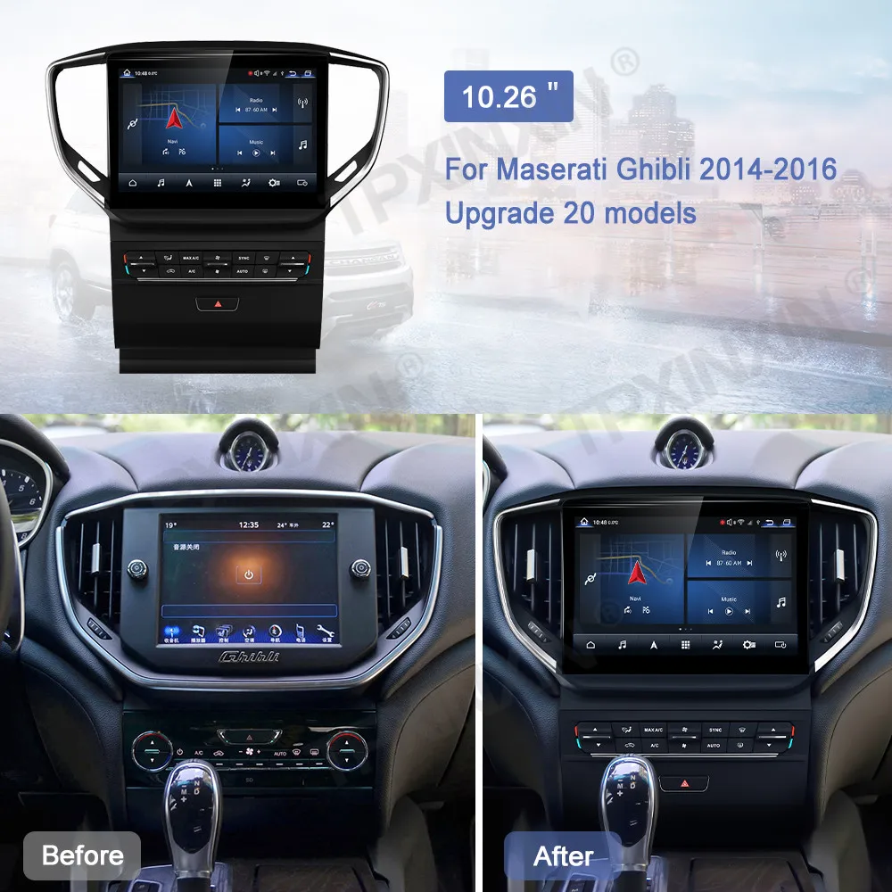 Экран Автомагнитолы Android 12 Для Maserati Ghibli 2013-2016 Автомобильная GPS Навигация Мультимедийный Плеер Стерео Головное Устройство Автомобильные Аксессуары