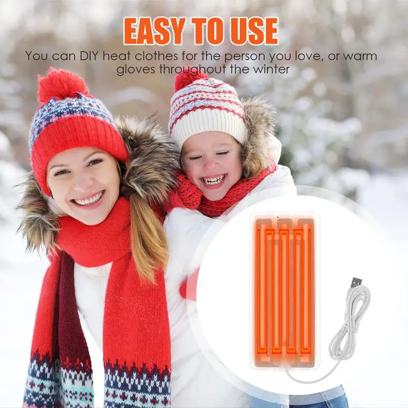 Электрический нагреватель ткани 5 В USB, нагревательная прокладка, быстрый нагрев, электрическая нагревательная пластина, безопасный быстрый нагрев для теплой одежды, электронная Изображение 1 