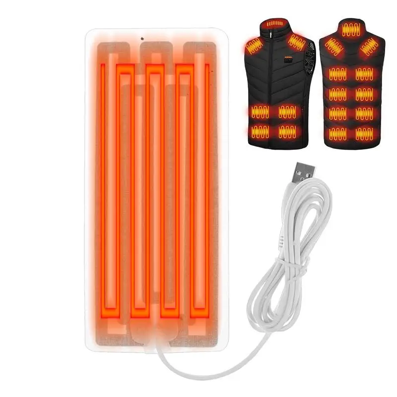 Электрический нагреватель ткани 5 В USB, нагревательная прокладка, быстрый нагрев, электрическая нагревательная пластина, безопасный быстрый нагрев для теплой одежды, электронная Изображение 4 