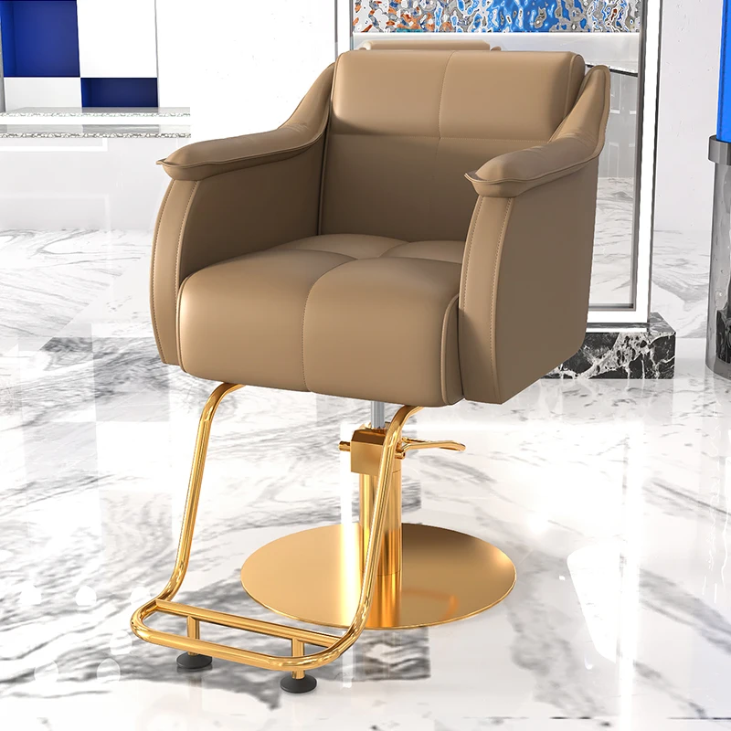 Эстетичные Вращающиеся парикмахерские кресла Со спинкой Золотые Профессиональные Парикмахерские кресла для укладки Парикмахерской мебели Sandalye MQ50BC