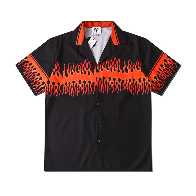 Яркая винтажная рубашка в стиле пэчворк Y2K, Новая Летняя мужская Гавайская рубашка с коротким рукавом, Мужские повседневные пляжные рубашки с принтом, Мужской топ оверсайз Изображение 3 