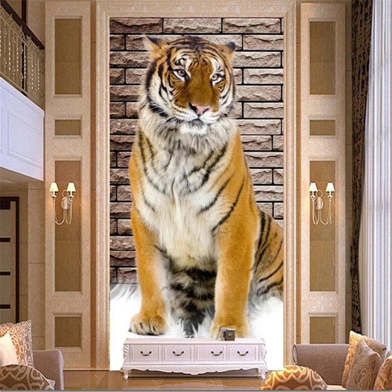 бейбехан Пользовательские крупномасштабные обои 3D фотообои Тигр вход обои декоративная роспись papel de parede 3d обои