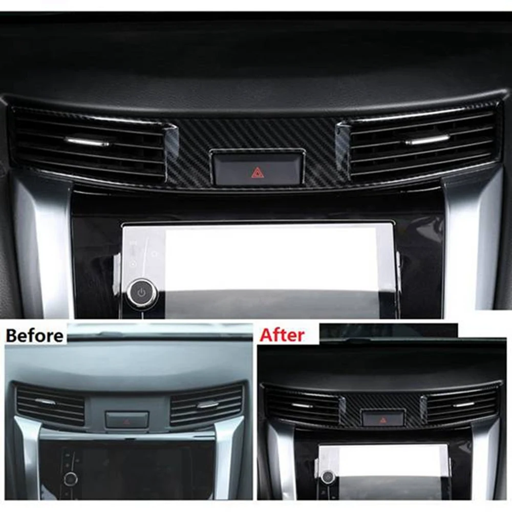для Nissan Navara NP300 2015-2020 Карбоновое волокно ABS Автомобильный кондиционер переменного тока на выходе Вентиляционная рамка, аксессуары для отделки, 5 шт. Изображение 1 