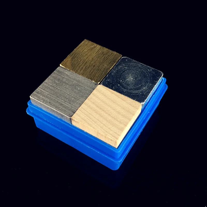 кубическая группа размером 2 см, медь, железо, алюминий, дерево, оборудование для физических экспериментов, одинаковый объем и разное качество плотности Изображение 4 