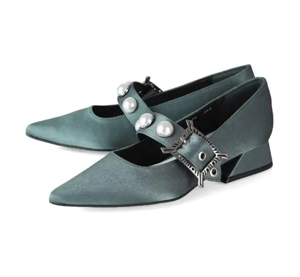 осенние новейшие туфли mary janes с жемчужной пряжкой на низком каблуке, женские туфли по низкой цене, высокое качество, модная обувь для вечеринок, брендовые дизайнерские туфли-лодочки