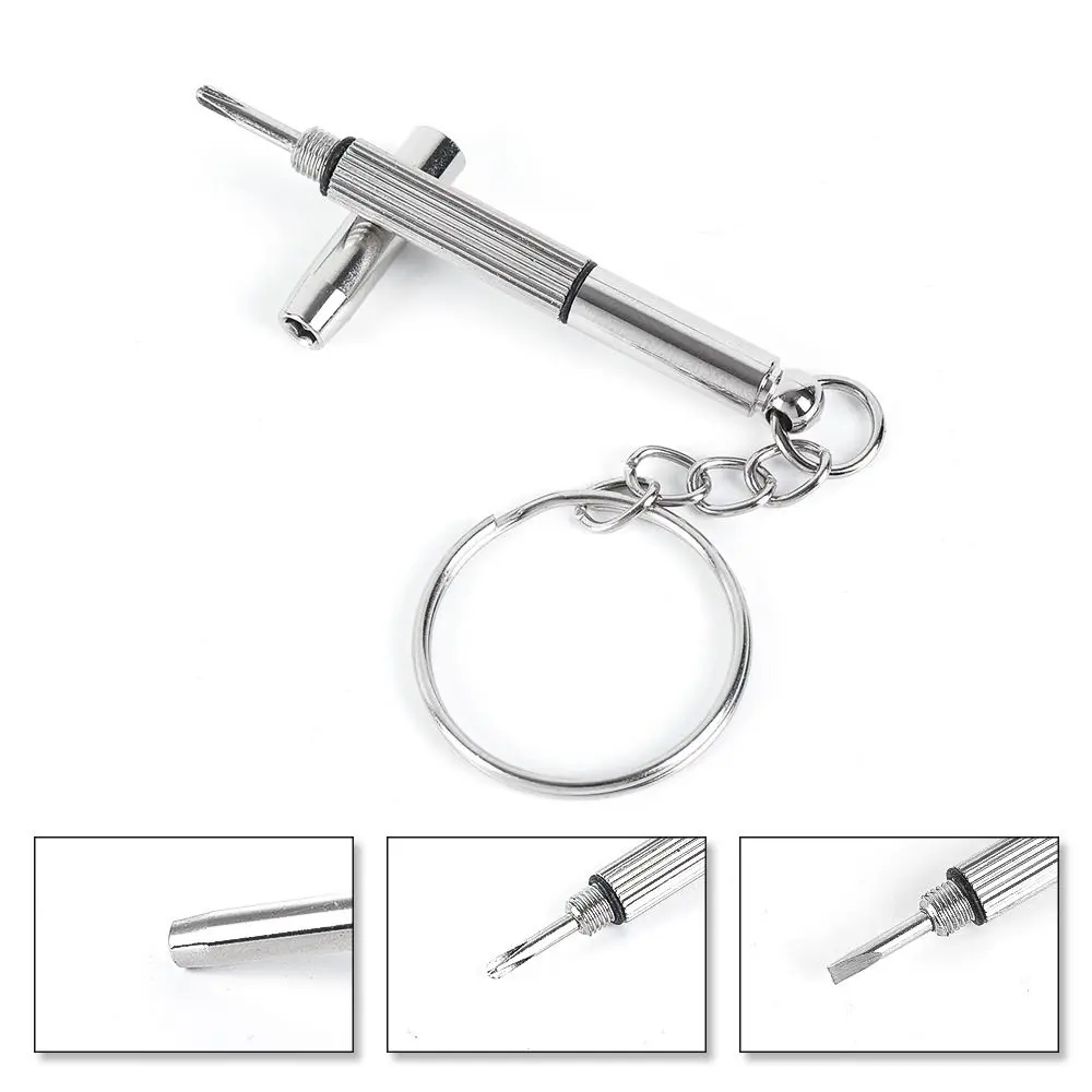 с брелком для ключей Отверткой для очков ручными инструментами Комплектом для ремонта прецизионных часов Многофункциональными стальными очками отверткой для очков