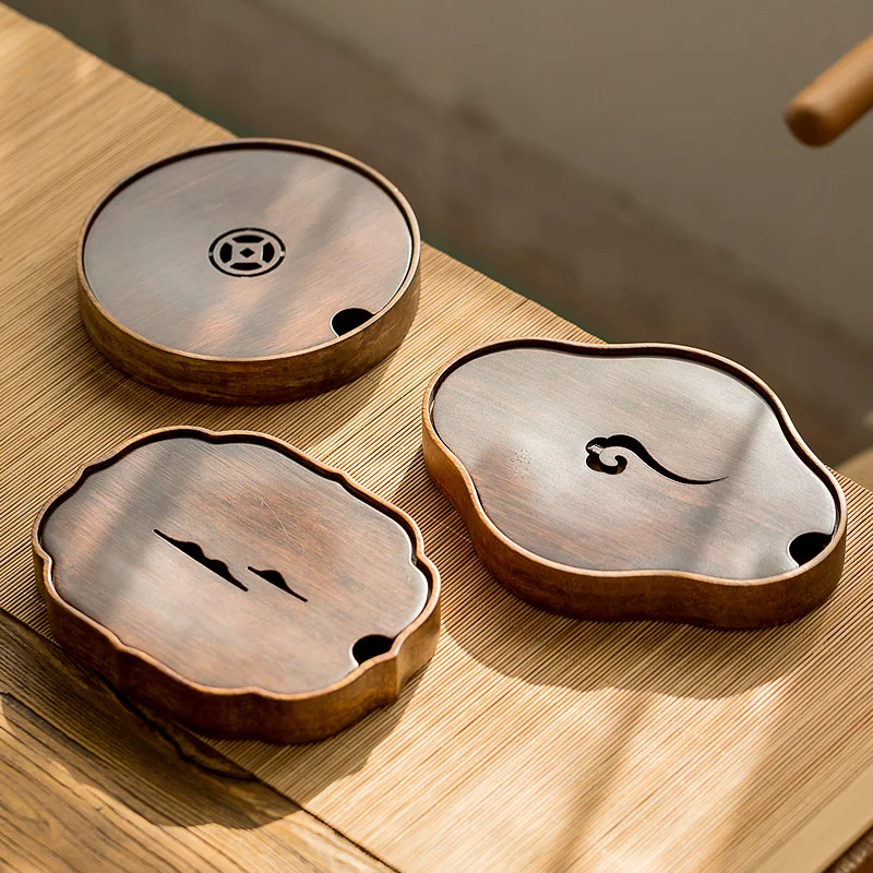 чайные подносы из натурального бамбука, чайный столик, подставка для чайника ручной работы, чайные тарелки, аксессуары для чая кунг-фу
